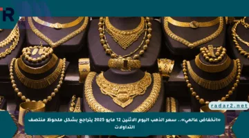 «انخفاض عالمي».. سعر الذهب اليوم الاثنين 12 مايو 2025 يتراجع بشكل ملحوظ منتصف التداولات